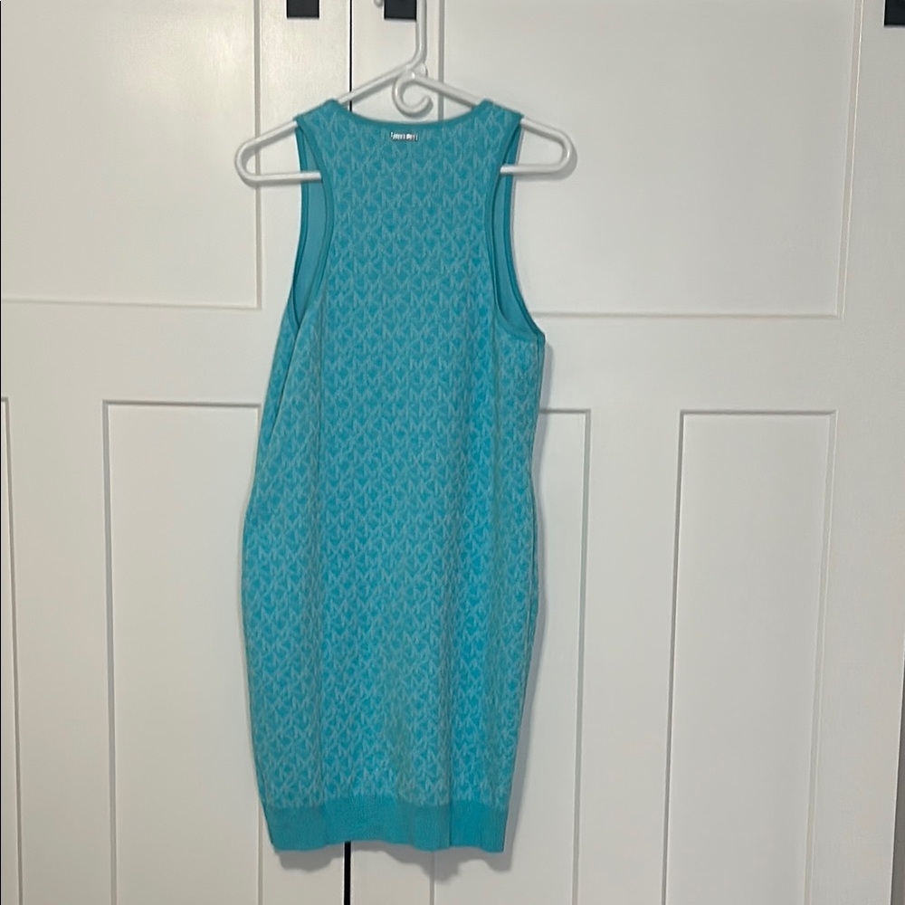 Michael Kors Blue Halter Sheath Mini Dress - Picture 3 of 9